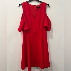 Club Mónaco Christmas red open shoulder dress | size 4